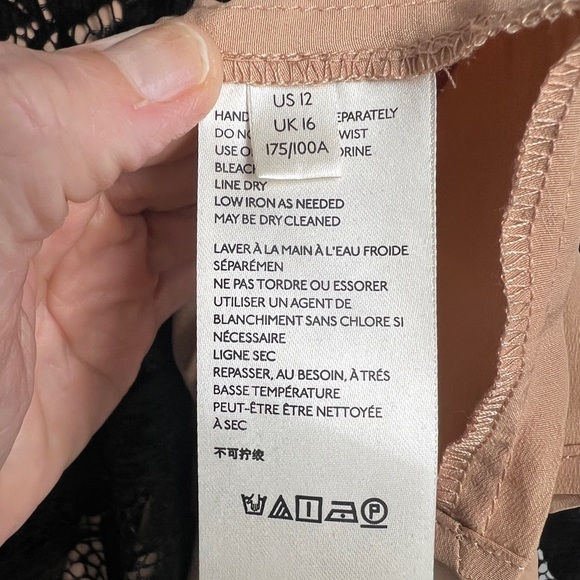 Free People Dangerous Love Mini Dress Black Floral Lace Bohemian Dark Glam Sz 12 - Picture 16 of 16